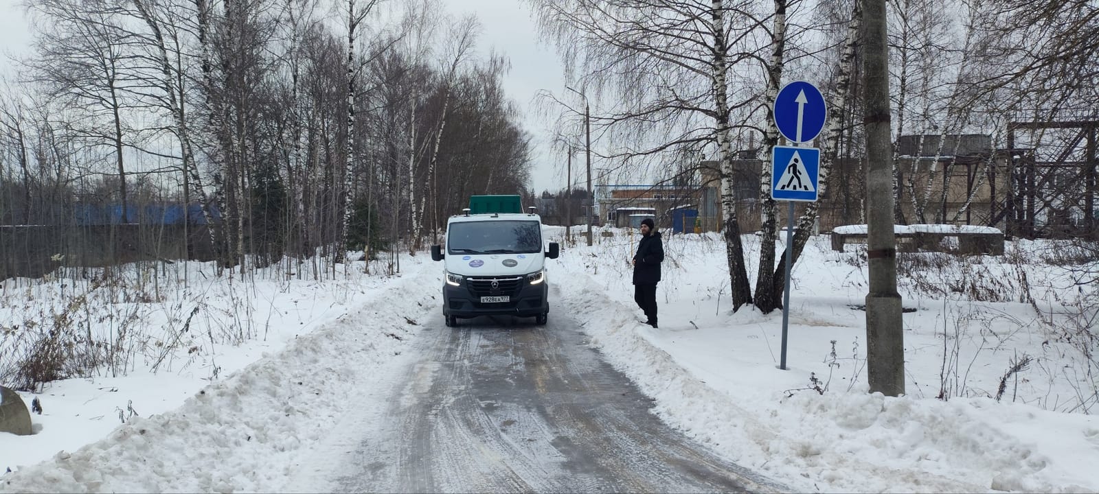 Тест распознавания пешехода на переходе